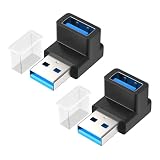 Gbformat Adaptador USB 90 Grados Conector USB 3.2 USB Adaptador Macho a Hembra 10Gbps 5V@3A Adaptador Compatible con PC Laptop Phone Tablet