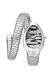 Just Cavalli Signature Snake Serpente Glam EVO 8 Solo - Reloj de Pulsera de Cuarzo para Mujer, Pulsera y Caja de Acero Inoxidable, Flexible, con Pantalla analógica, Acero, Moda