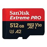 SanDisk Extreme PRO 512GB tarjeta microSDXC + adaptador SD + RescuePro Deluxe, hasta 200 MB/s, con Clase A2 de rendimiento de las aplicaciones UHS-I Class 10 U3 V30