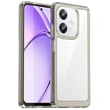 Funda compatible con Oppo A60 5G CPH2683 / A40 CPH2669 / A40M CPH3669 / A3x 4G / A3 5G / A3 4G Carcasa trasera mate slim protección de plástico rígido con marco de gel de silicona (marco gris)