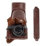 kinokoo Funda para Fujifilm XT10 T20 XT30 XT30 II XT30 III, funda protectora de cuero PU Fuji X-T30 III X-T30 II X-T30 X-T20 X-T10 con objetivos de 16-50 mm y 18-55 mm, con correa para el hombro -Café