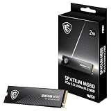 MSI Spatium M560 SSD 2TB PCIe 5.0 NVMe M.2 Unidad de Estado sólido Interna, 10.300MB/s de Lectura y 8.700MB/s de Escritura, 3D NAND, Seguridad de Datos integrada, Center