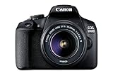 Canon EOS 2000D Cámara Réflex Digital 24,1MP de Fotos con Objetivo | Cámara réflex para principiantes; sensor CMOS APS-C 24,1 megapíxeles, procesador DIGIC 4+, 9 puntos de enfoque