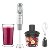 Moulinex Quickchef, Batidora Mano 1000W Powelix 20 Velocidades Accesorios | Con cuchillas Powelix, 20 velocidades, turbo y accesorios picadora, vaso y varillas DD655DES