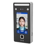 HELEVIA Máquina de Asistencia de Reconocimiento Facial, Sistemas Biométrico de Empleados, Reloj de Control de Control de Tarjetas Faciales Dinámicas de Luz Visible, para Oficina