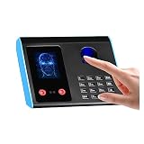 GLJTUO Reloj en máquina, máquina de asistencia de huellas dactilares, cámara Ir de reconocimiento facial, sistema de lector de contraseñas para registro de empleados