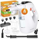 Muvano Limpiador a Vapor Portátil, Vaporeta de Mano con Calentamiento Instantáneo en 10s, Tanque Visible de 450ml, Limpiador a Vapor Multiusos para Cocina, Baño, Azulejos, Lechada y Tapicería