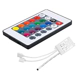 WANGCL 2 controladores remotos inalámbricos IR de 24 teclas con receptor LED controlador RGB para tiras de luces LED RGB 3528 5050 SMD