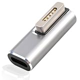 Xforevery Adaptador USB C a Magnético para MagSafe 2, Convertidor de Carga Rápida PD 100W Tipo C a T-Tip Magnét 2, Compatible con MacBook Air y Pro 2013-2015, Indicador LED, Aluminio