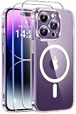 Qasyfanc Funda para iPhone 14 Pro Compatible con MagSafe, Transparente