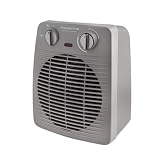 Rowenta Compact Power, calefactor, calentamiento rápido, SO2212 | Silencioso, Ajustes personalizables, Controles sencillos y distribución uniforme del calor, Fácil de transportar, Color: Gris