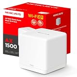 Mercusys Mesh WiFi Router 6 AX1500Mbps, 3 Gigabit WAN/LAN Ports, Parental Control, WiFi Mesh Router and Ap, Connects up to 100 Devices, Coverage up to 230 m², Halo H60X (1 Pack)