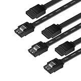 BENFEI - Paquete de 3 Cables SATA III de 6 Gbps Rectos HDD SDD con pestillo de Bloqueo de 18 Pulgadas para Disco Duro SATA, SSD, Controlador de CD, grabadora de CD, Color Negro