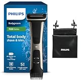 Philips Serie 7000 BG7025/15 - Afeitadora corporal con cabezal de recorte y de afeitado, 80 minutos de uso, apta para la ducha, color negro