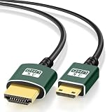 Thsucords Cable Mini HDMI a HDMI Ultra Fino 2M, Flexible y Delgado Cable HDMI Mini soporta 3D 4K@60Hz 18gbps/1080p Para Nikon/Canon/Cámaras/Computadoras Portátiles/Tableta