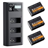K&F CONCEPT LP-E17 3 Pack Baterías y Cargador LCD Mejorado de 3 Ranuras Compatible con cámara Canon EOS R8 RP R10 R5 R50 PowerShot V1, Rebel T8i T7i T6i T6s SL2 SL3 EOS M3 M5 M6 200D 77D 750D