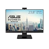 ASUS BE24EQK - Monitor de Negocio de 24' | 60 Hz (Full HD, IPS, 1920x1080, Webcam, sin Marco, luz Azul de Baja Intensidad, cámara Full HD, Matriz de micrófonos y Altavoces estéreo), Negro