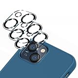 IOPYKKOA 3 unidades de cristal protector para cámara compatible con iPhone 13/iPhone 13 mini protector de cámara [instalación rápida 10S] resistente a los arañazos, dureza 9H, HD transparente