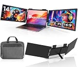 MAGICRAVEN Doble Monitor Portátil, 14' Extensor Pantalla Portatil 1080p IPS, Doble Pantalla para Portátiles 14' a 16', Portable Monitor para Windows/Mac/Chrome, USB C Plug and Play con Bolsa de Viaje