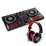 Numark Mixtrack Pro FX + auriculares HF175 - Controlador DJ de 2 secciones para Serato DJ con mezclador DJ e interfaz de audio + Auriculares de DJ Profesionales