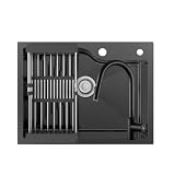 CECIPA Fregadero cocina 60x45cm con cesta extensible Grifo Cocina SET