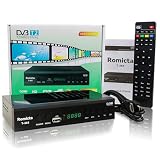 Romicta Decodificador TDT HD, DVB-T2/C H.265 HEVC FTA Full HD PVR, USB, HDMI, SCART, sintonizador de TV Digital terrestre, TDT para TV Antigua de Alta definición, Mando a Distancia Universal 2 en 1