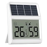 Termostatoh Higrometro Solar, L a luz natural interior alimenta sin necesidad de baterías,Termometro Digital Casa, Medidor de Humedad
