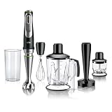 Braun MultiQuick 9 - Minipimer de 1200W Jarra Batidora 1250ml Negro | Batidora de Mano, Active PowerDrive, ACTIVEBlade Tech, SmartSpeed, Picadora 350ml, Varillas, Vaso 600ml, MQ9147X