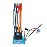 Buachois 120A RC Sin Escobillas ESC, Controlador de Velocidad Eléctrico | T Enchufe Macho 4mm Banana Hembra Impermeable Control Remoto RC Modelo ESC Sin Sensor para Coches y Barcos RC 1/10 1/12