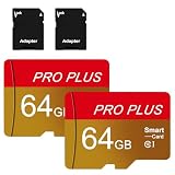 Tarjeta Micro SD 64GB, 2 Pack Cartao Microsd SD Card con Adaptador UHS-I C10 A1 Tarjeta de Memoria Tarjetas Memoria para Cámara, Teléfonos, Smartphone, Videocámara, Switch, Tableta