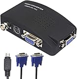 XMSJSIY BNC a VGA, S Video Converter CCTV Cámara PC a TV Adaptador BNC Entrada a salida VGA Convertidor Monitor de ordenador portátil para DVR DVD Reproductor Soporte PAL NTS