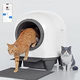 TRIUMPHKEY Arenero Autolimpiable para Gatos, 90L XXL, App y Sensores Smart | Arenero Automático para Gatos XXL con Depósito 8,5L, Entrada Baja, Control de Olores y Diseño Modular Fácil de Limpiar
