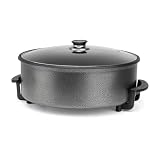 Olla eléctrica Orbegozo PZ 4211, 42 cm, 1500W, Capacidad 6 Litros, Tapa de cristal con asa y válvula de seguridad.
