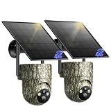 NUASI 4G LTE Camara Vigilancia Exterior Solar con Tarjeta SIM (2 Unidad)