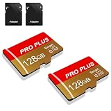 2 Pack Tarjeta De Memoria 128GB con Adaptador SD, Tarjeta De Memoria De Alta Velocidad, UHS-I C10 A1, Tarjeta TF para Tablet/Móvil/Fotocámara/Audio del Coche/Consola De Juegos (TF162 128GB)