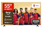 TCL 55V6D Televisor 55 Pulgadas 4K UHD Smart TV, Fire TV, Alexa Integrado, Dolby Vision & Atmos, Game Master, HDR10+, Control por Voz