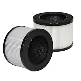 PUREBURG Filtro de repuesto compatible con purificador de aire AROEVE JH12 JH01A, paquete de 2 unidades H13 True HEPA carbón activado de 3 etapas de filtración de aire, purificación de polvo, VOCs