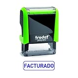 Trodat 4911 Printy Sello Fórmula Comercial con Texto Español FACTURADO, entintaje automático, Tamaño de la Placa de Texto 37 x 14 mm, Azul