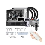 Compresor de aire acondicionado eléctrico Universal for automóvil, 12V, 24V, Compatible con coche, furgoneta, Street Rod, aire acondicionado clásico caliente A/C(Cool and Heat 12V)