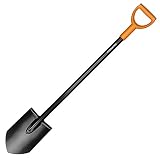 Fiskars Pala Puntiaguda para Suelos Duros, Longitud 117 cm, Acero/Plástico | Hoja y mango de acero, mango de plástico, negro/naranja, sólido, 1003455