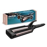 Cecotec Plancha de Pelo de Ondas RitualCare 1000 Summer Waves. 90W, 3 Barriles de 25mm con Revestimiento de Cerámica, 3 Temperaturas Ajustables, 3 Ajustes de Temperatura, Cable 360º