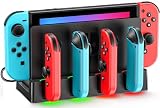 Cargador Joy-con para Nintendo Switch/Switch OLED, Cargador Switch con Indicador LED, Soporte de Estación de Carga Nintendo Switch y Accesorios con Cable C
