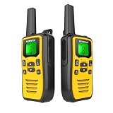 KOMVOX Walkie Talkie Profesional USB Recargable, Walky Talky Adultos para Montaña Emisoras - Amarillo