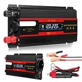 Inversor solar CC 12 V/24 V a CA 230 V, onda sinusoidal modificada, 700 W/2000 W, enchufes europeos, 2 adaptadores USB vehicular