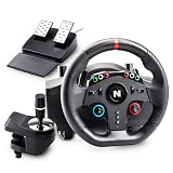 NITHO Drive Pro ONE Volante Gaming con Pedales & Palanca para PC/PS4/Xbox | Giro de 270°, vibración, palanca secuencial separada, Zero Dead Zone, para PC, Xbox One, Xbox Series X|S, PS4, Switch