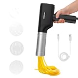 Cecotec Máquina para hacer Pasta y Churros Inalámbrica Fun EasyPasta. 40W, Capacidad 200gr, 3 Discos Incluidos, Prepara Fideos o Noodles, Spaghettis y Tallarines, 50 Usos por Carga de Batería
