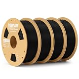 DEEPLEE Filamento PLA Basic 1.75 mm, Pack 4 x 1 kg, Negro