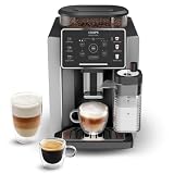 KRUPS Sensation Milk, Cafetera Superautomática, 6 Bebidas, Jarra Leche | 6 Bebidas a Base de Café y Café con Leche, Tecnología Milk Maestro, Jarra leche integrada, Fácil uso, Plateada/Negra, EA912E