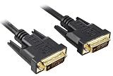 PremiumCord Cable de conexión DVI – 1 m, Doble Enlace, DVI-D (24 + 1) Macho a Macho, Digital, Full HD 1080P, resolución máxima: 2560 x 1600 píxeles, 60 Hz, Color Negro