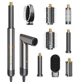 Dryhsip Cepillo Secador, Moldeador flexible 8 en 1, Rizador Automático, Cepillo Plano, Difusor y Tenacilla, Herramienta de Peluquería para Ondas, Alisado, Volumen, Secado y Peinados
